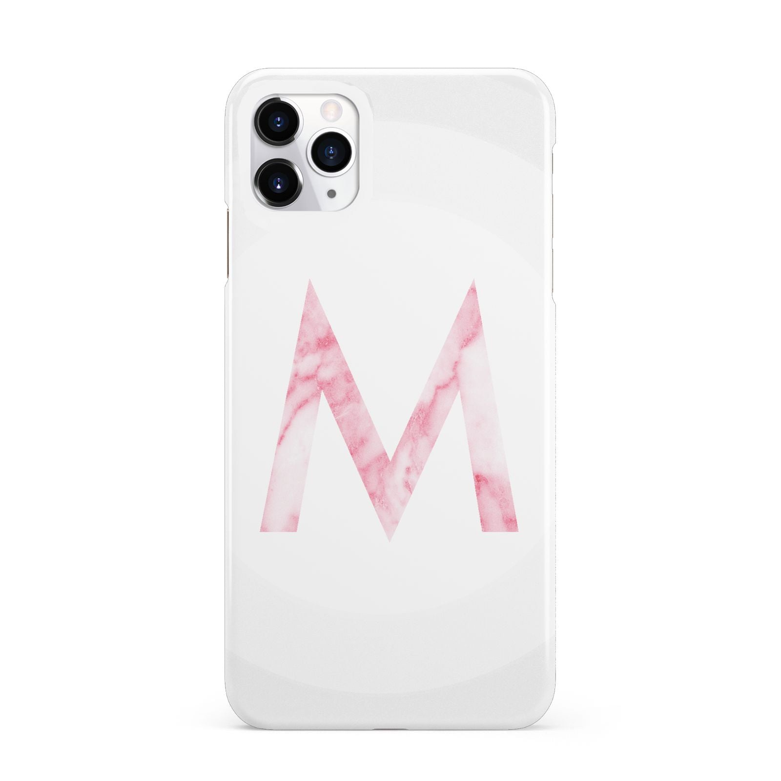 Personalised Pink Marble Initial Clear Custom iPhone 11 Pro Max 3D Snap Case