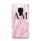 Personalised Pink Marble Monogrammed Huawei Mate 20 Phone Case