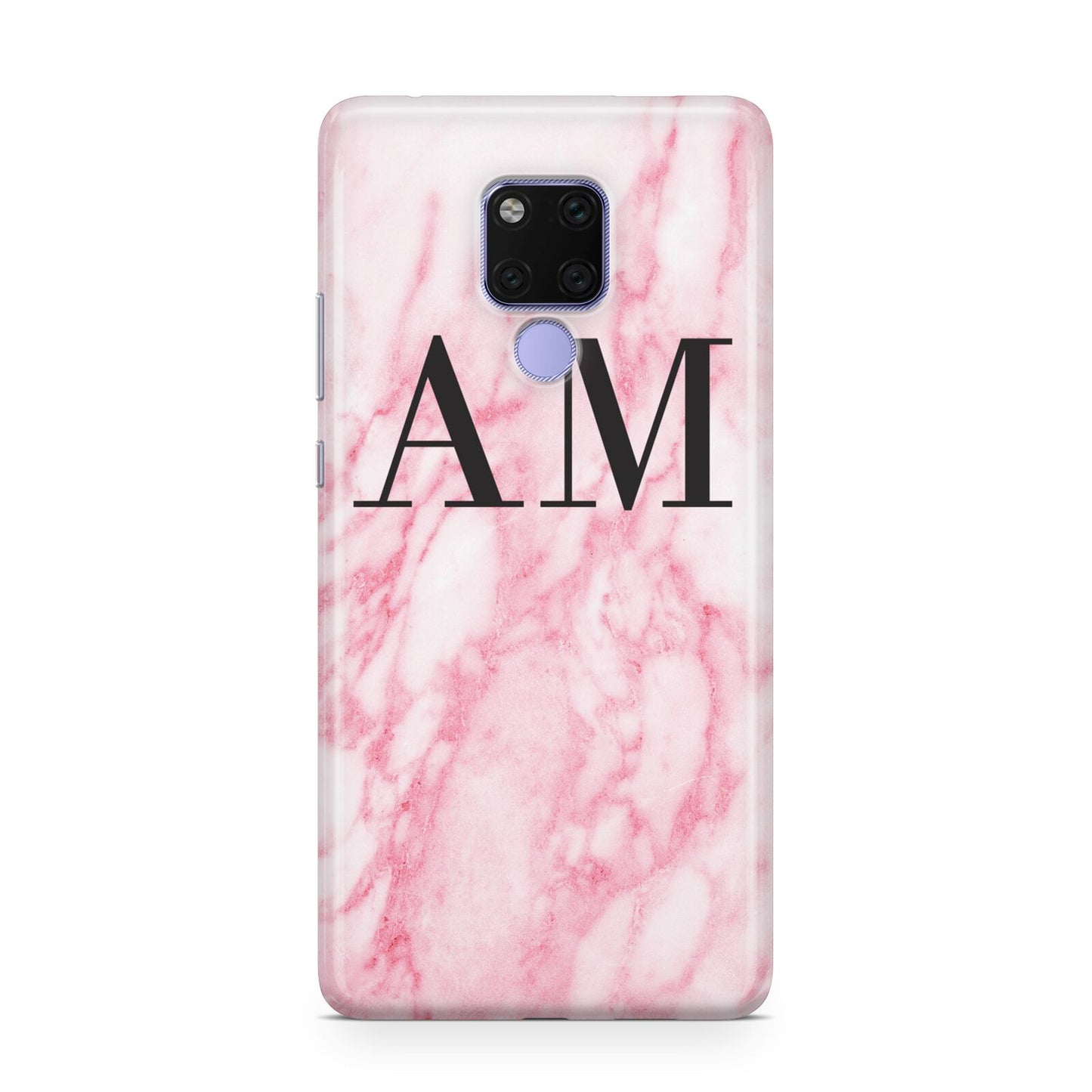 Personalised Pink Marble Monogrammed Huawei Mate 20X Phone Case