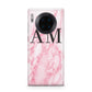 Personalised Pink Marble Monogrammed Huawei Mate 30 Pro Phone Case