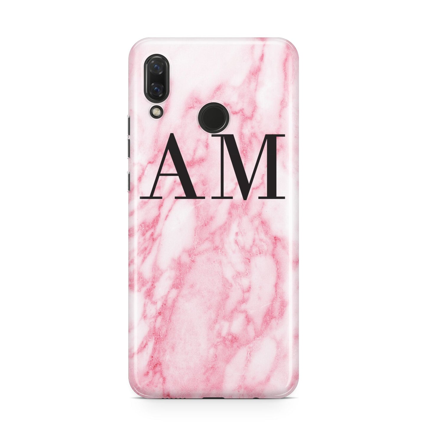 Personalised Pink Marble Monogrammed Huawei Nova 3 Phone Case