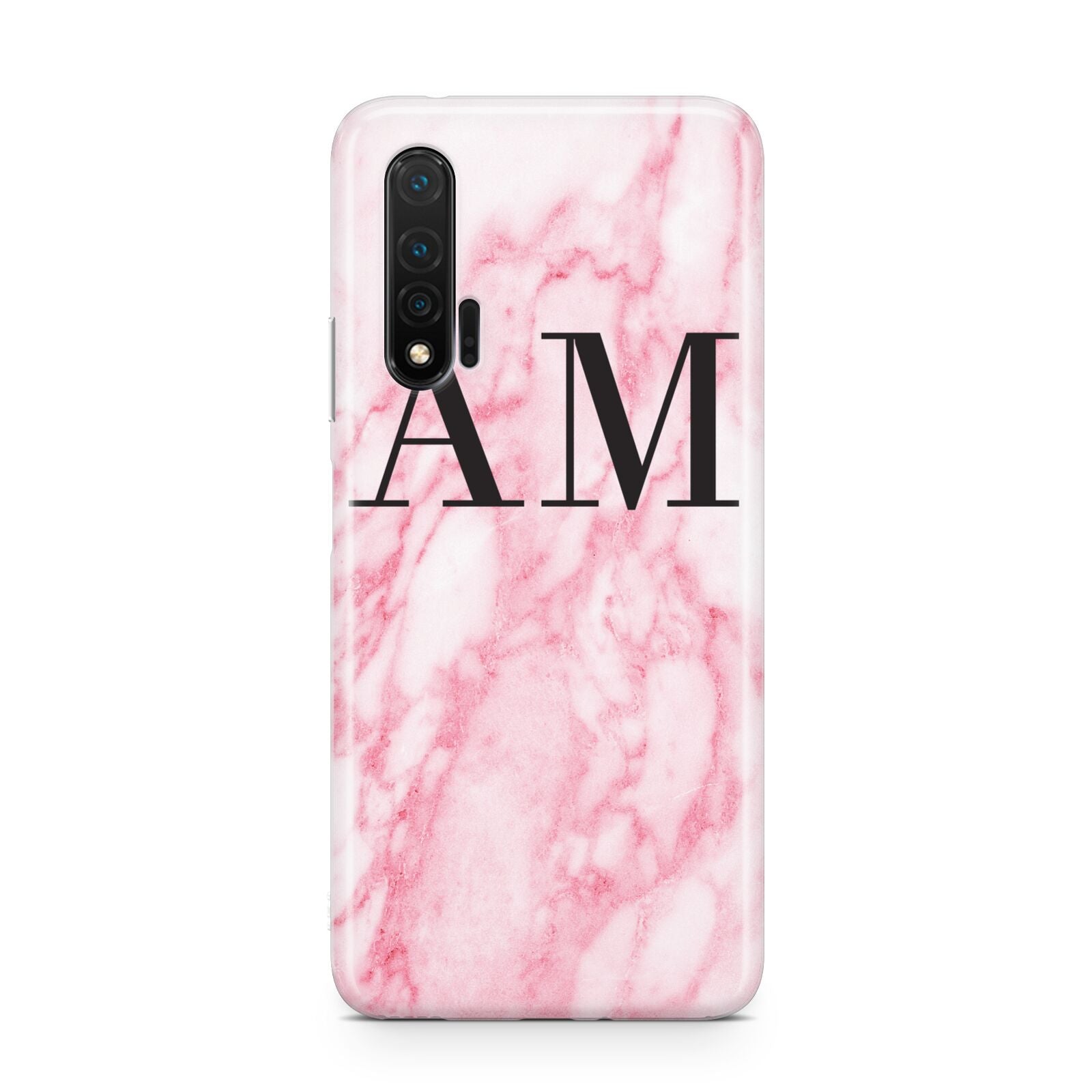 Personalised Pink Marble Monogrammed Huawei Nova 6 Phone Case