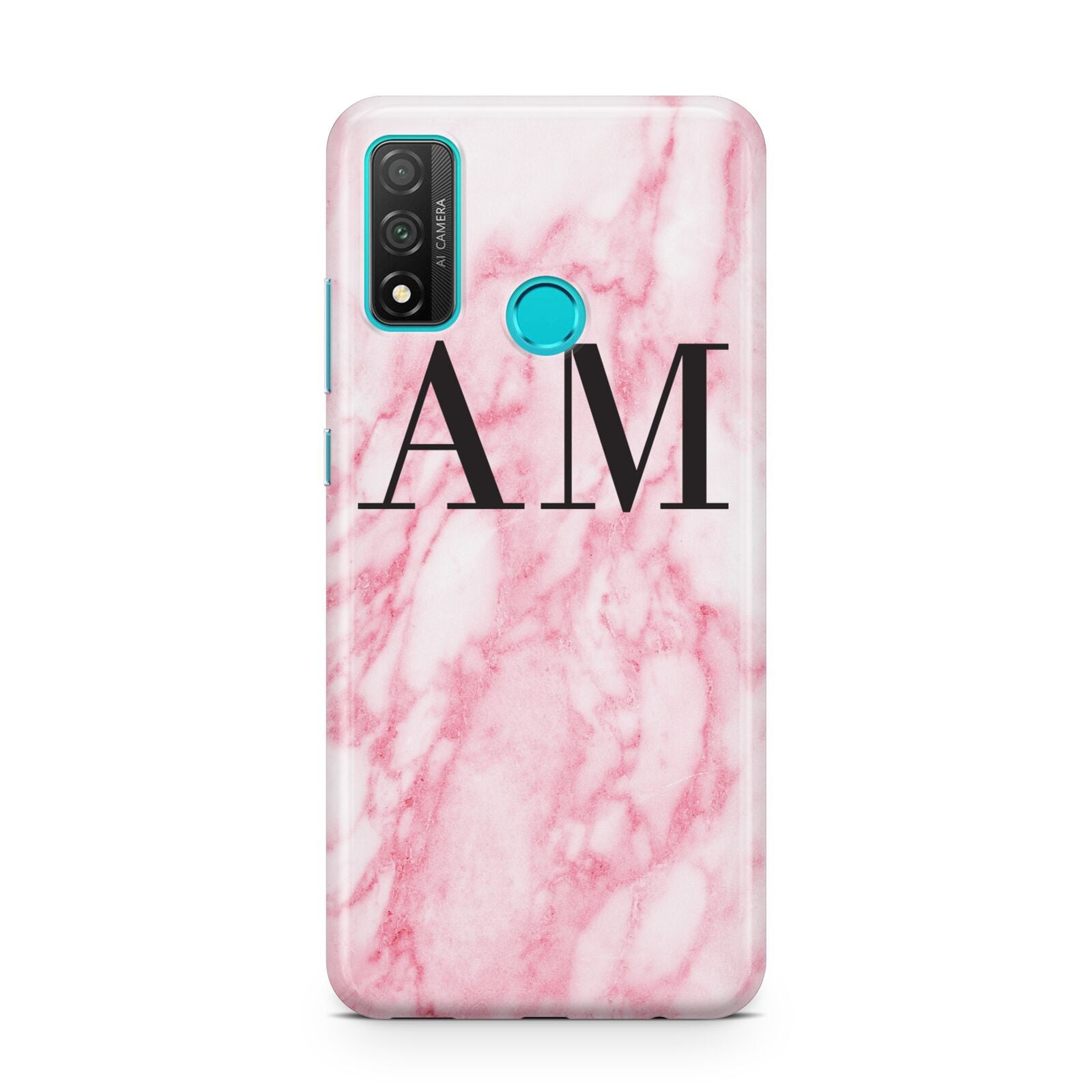 Personalised Pink Marble Monogrammed Huawei P Smart 2020