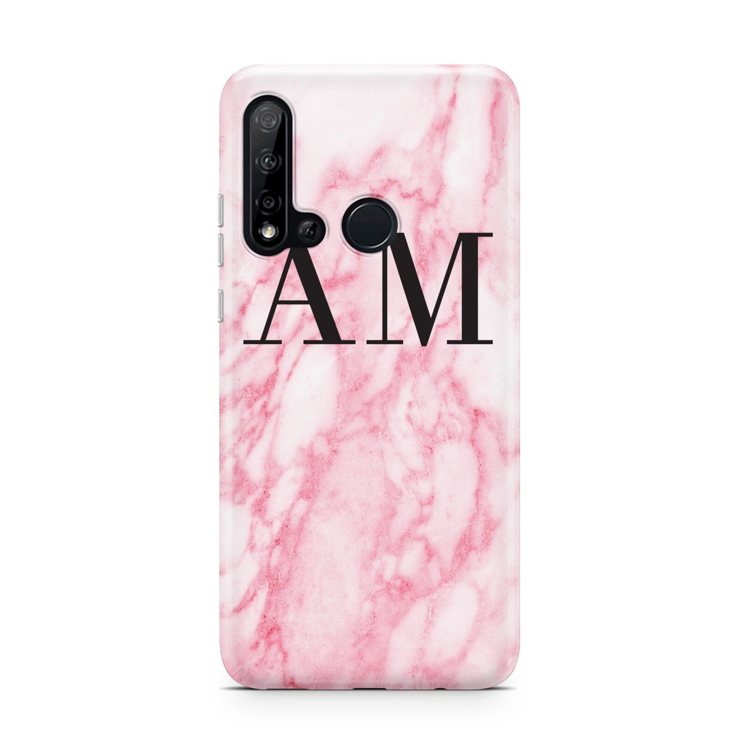 Personalised Pink Marble Monogrammed Huawei P20 Lite 5G Phone Case