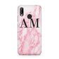 Personalised Pink Marble Monogrammed Huawei P20 Lite Phone Case
