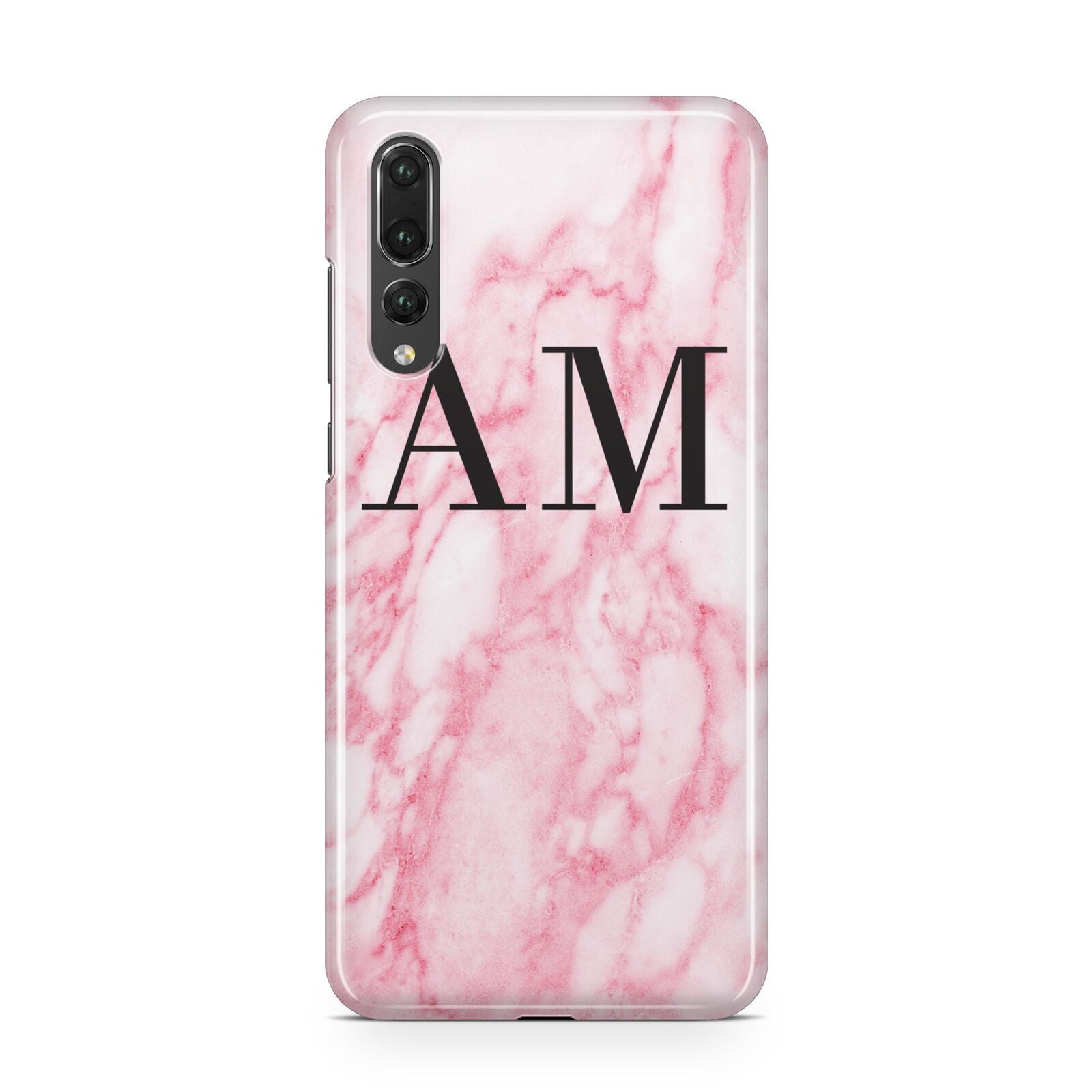 Personalised Pink Marble Monogrammed Huawei P20 Pro Phone Case