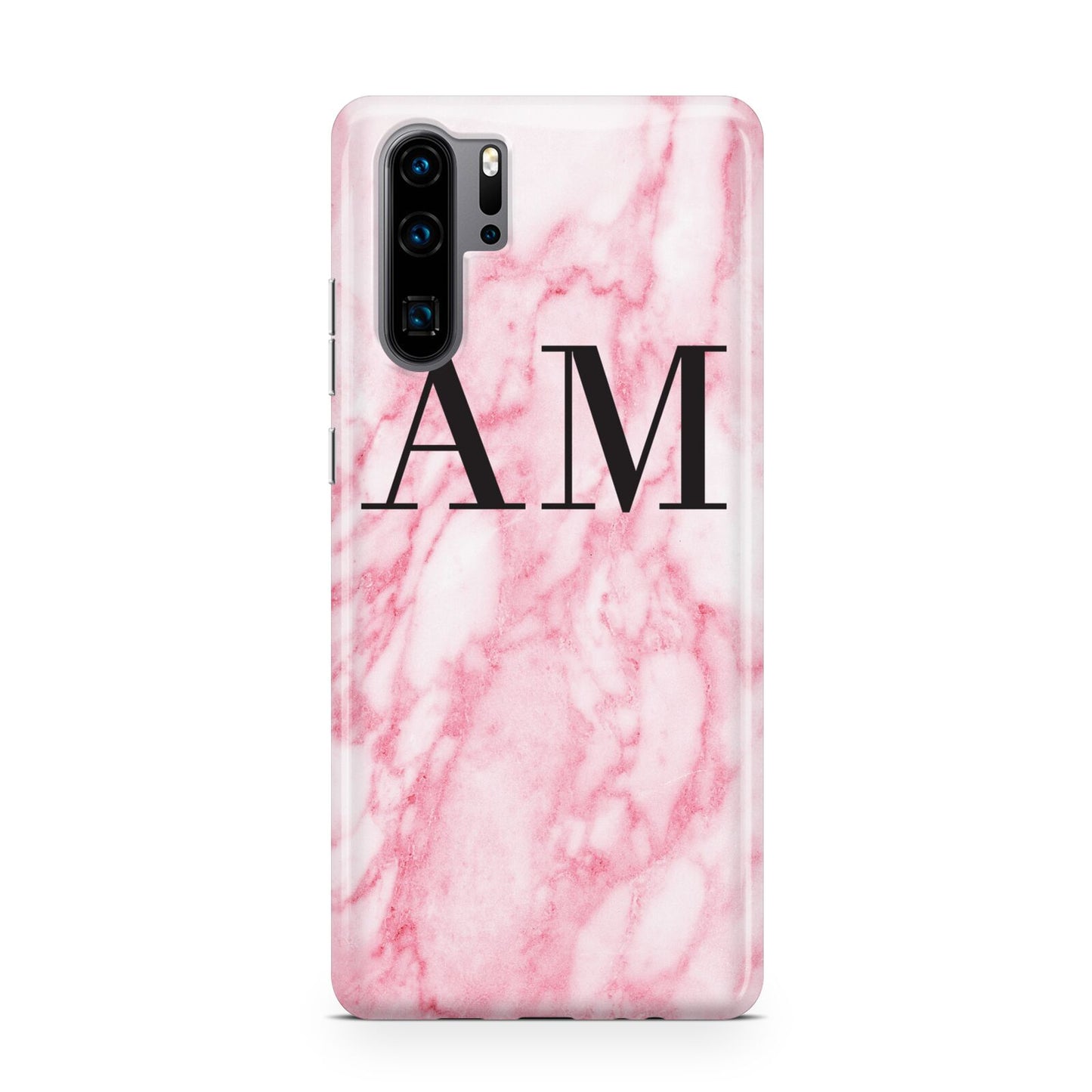 Personalised Pink Marble Monogrammed Huawei P30 Pro Phone Case