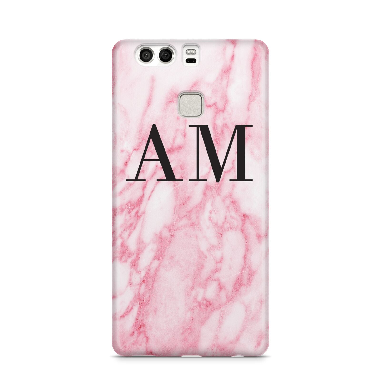 Personalised Pink Marble Monogrammed Huawei P9 Case