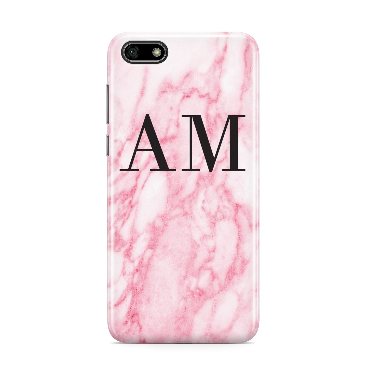 Personalised Pink Marble Monogrammed Huawei Y5 Prime 2018 Phone Case
