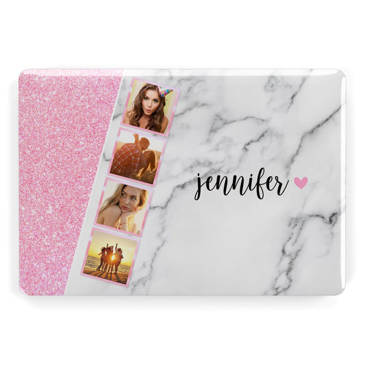 Personalised Pink Marble Photo Strip Apple MacBook Case