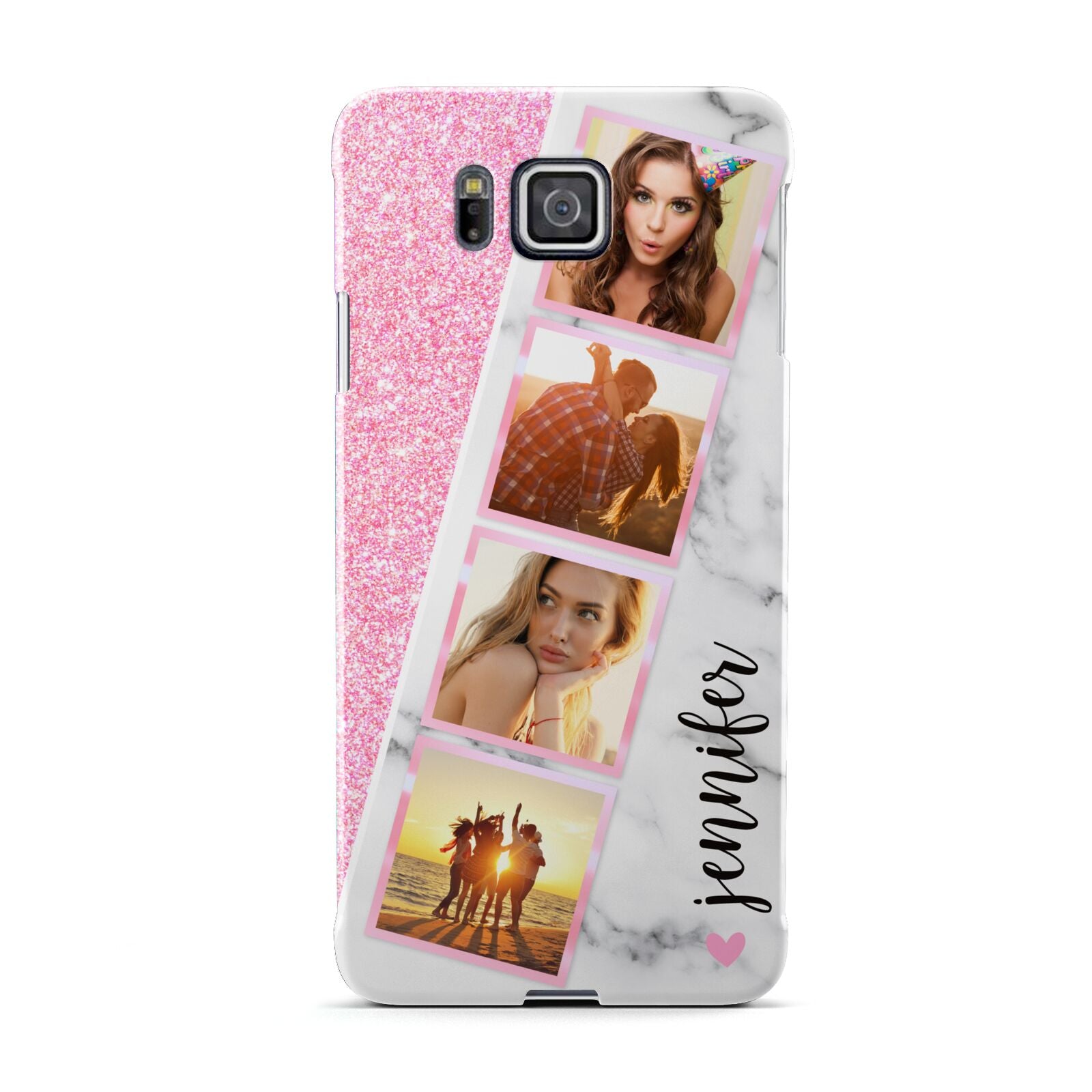 Personalised Pink Marble Photo Strip Samsung Galaxy Alpha Case