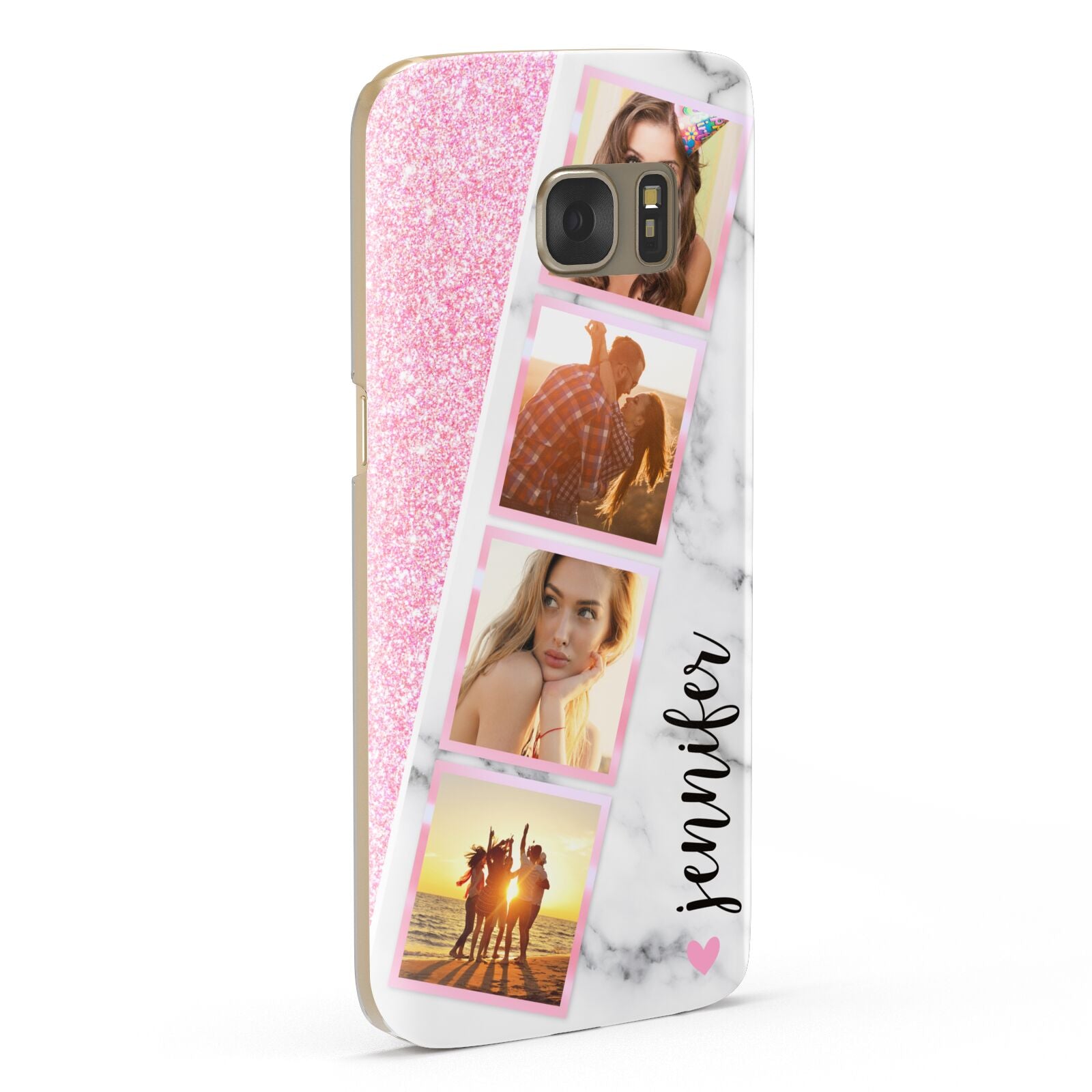 Personalised Pink Marble Photo Strip Samsung Galaxy Case Fourty Five Degrees