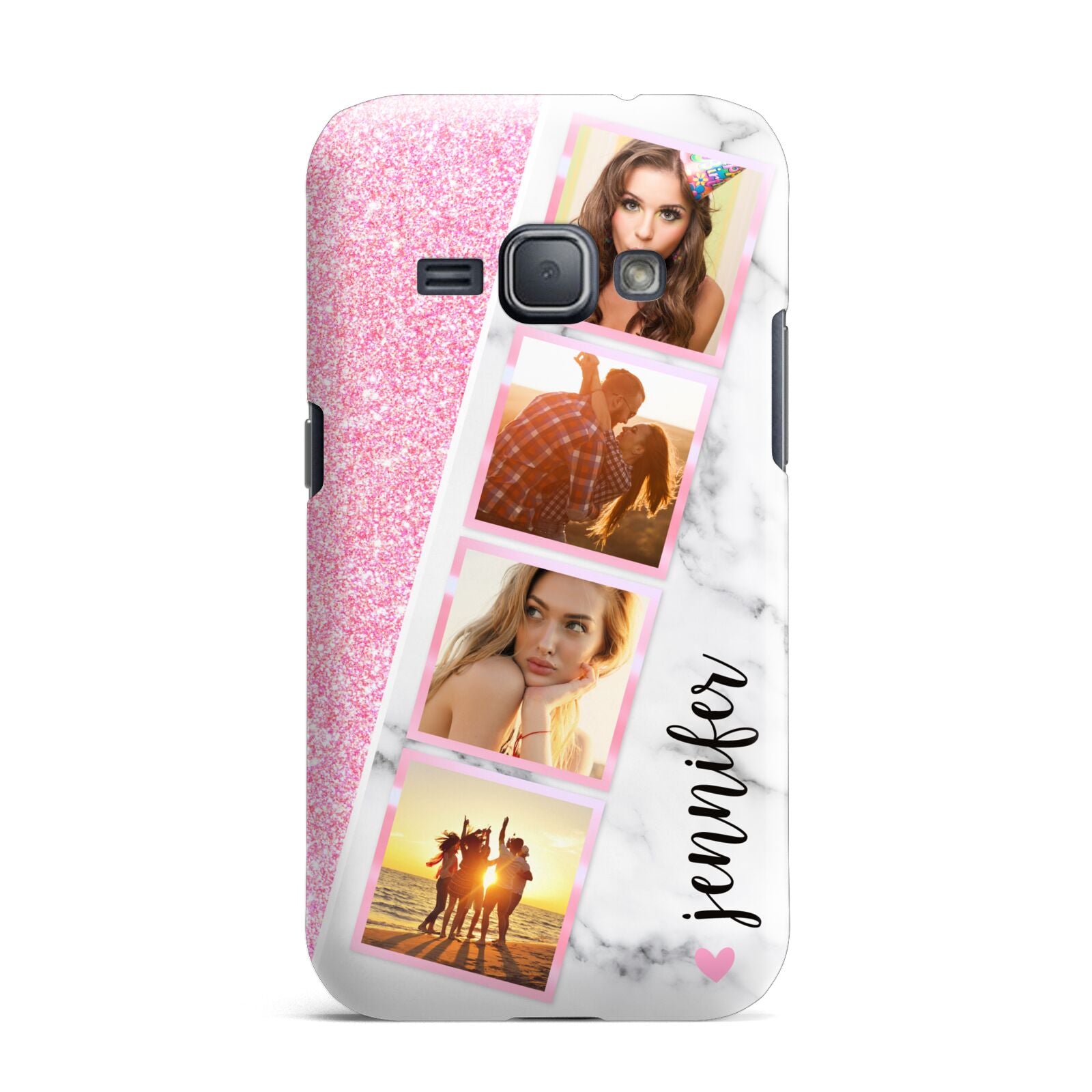 Personalised Pink Marble Photo Strip Samsung Galaxy J1 2016 Case