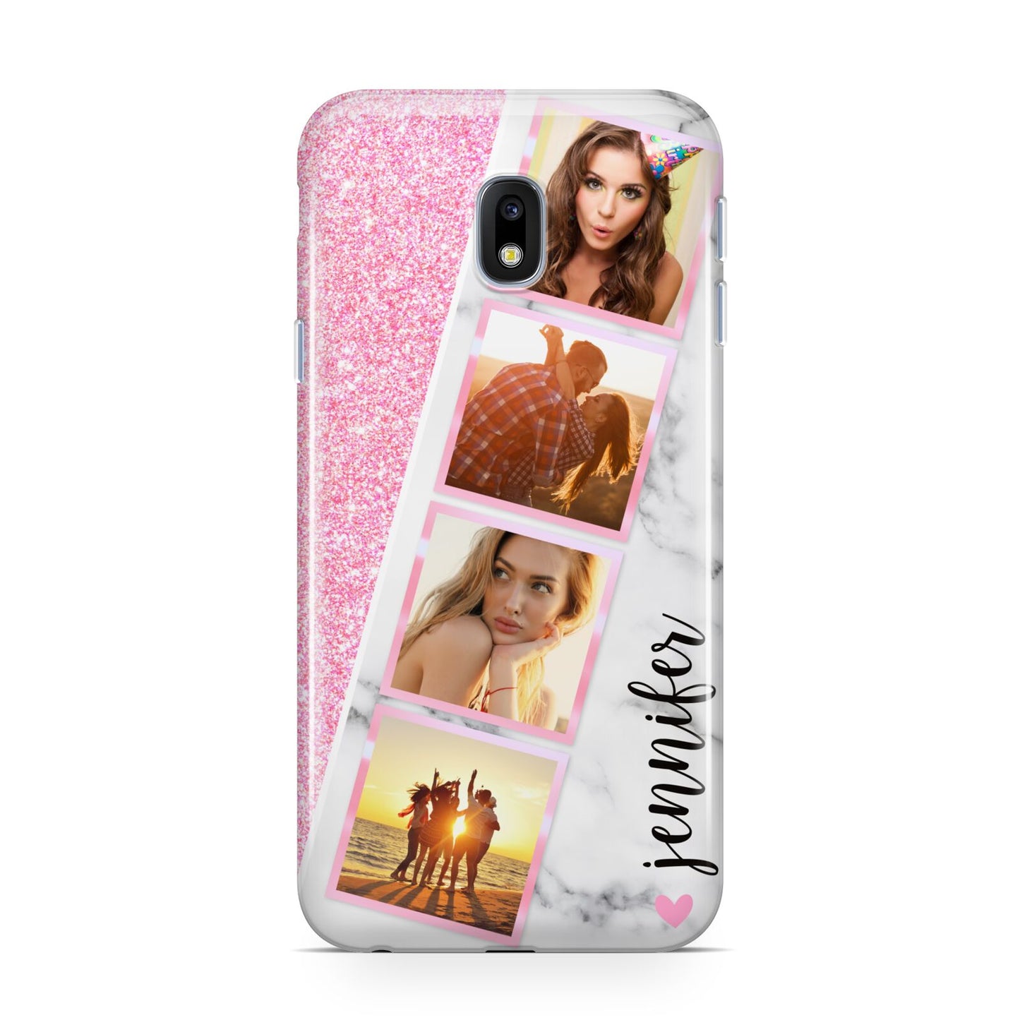 Personalised Pink Marble Photo Strip Samsung Galaxy J3 2017 Case