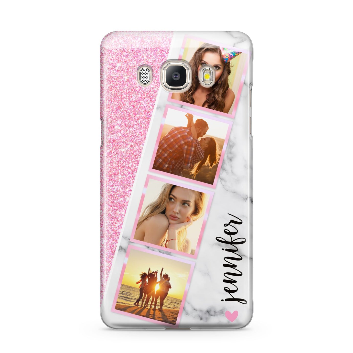 Personalised Pink Marble Photo Strip Samsung Galaxy J5 2016 Case