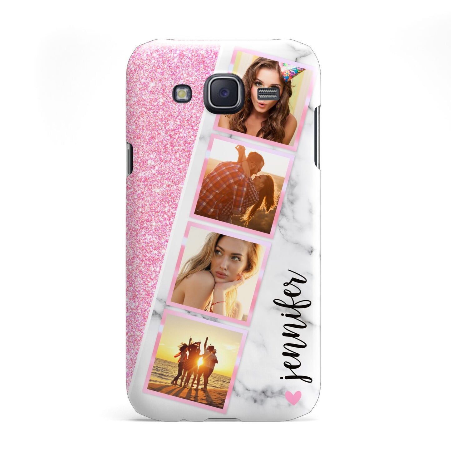 Personalised Pink Marble Photo Strip Samsung Galaxy J5 Case