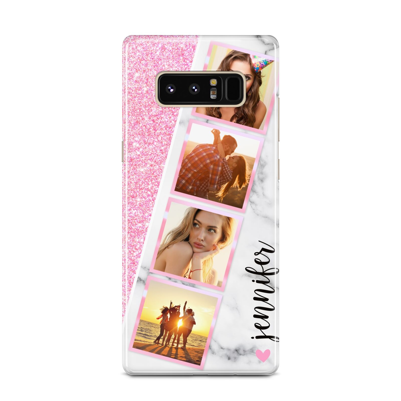 Personalised Pink Marble Photo Strip Samsung Galaxy Note 8 Case