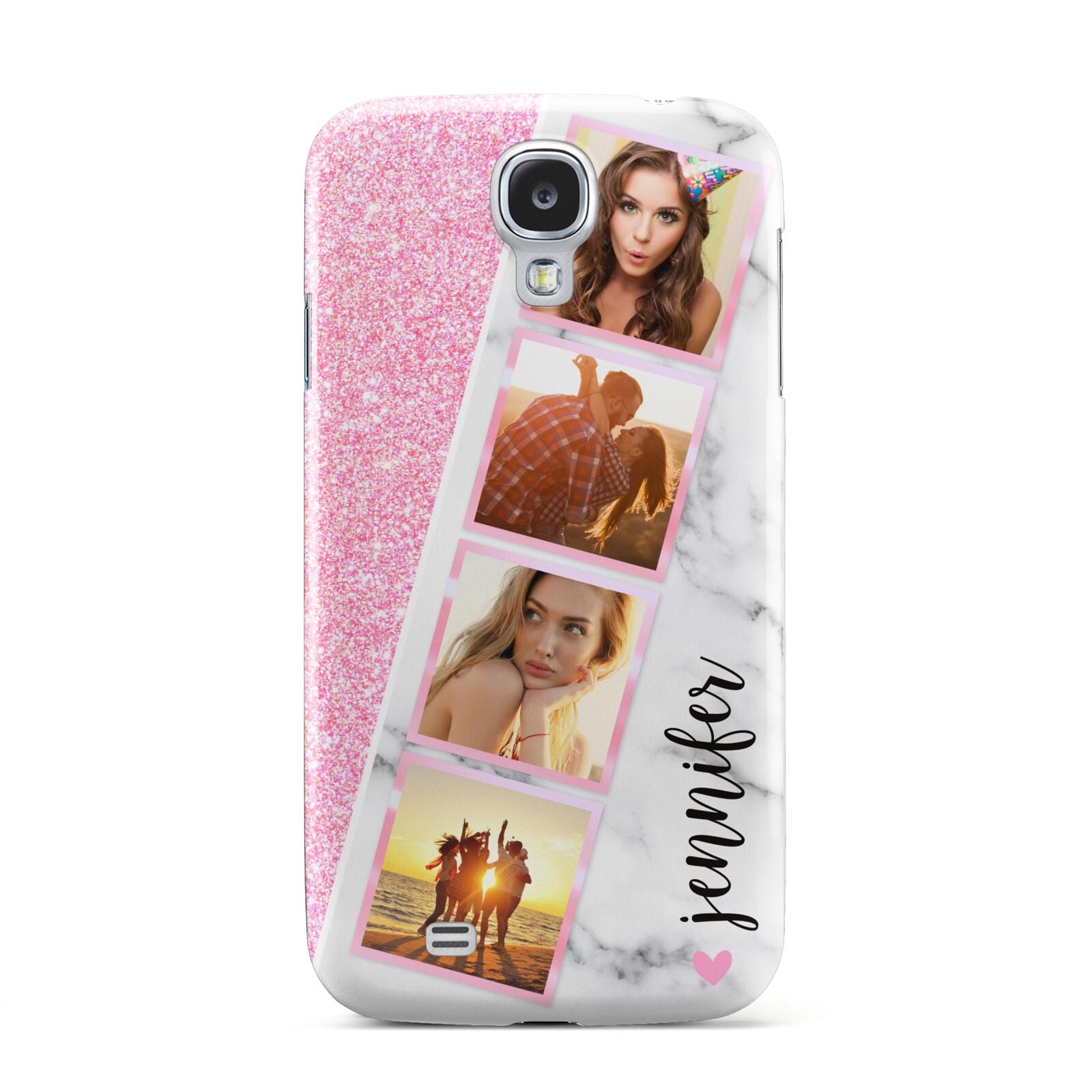 Personalised Pink Marble Photo Strip Samsung Galaxy S4 Case