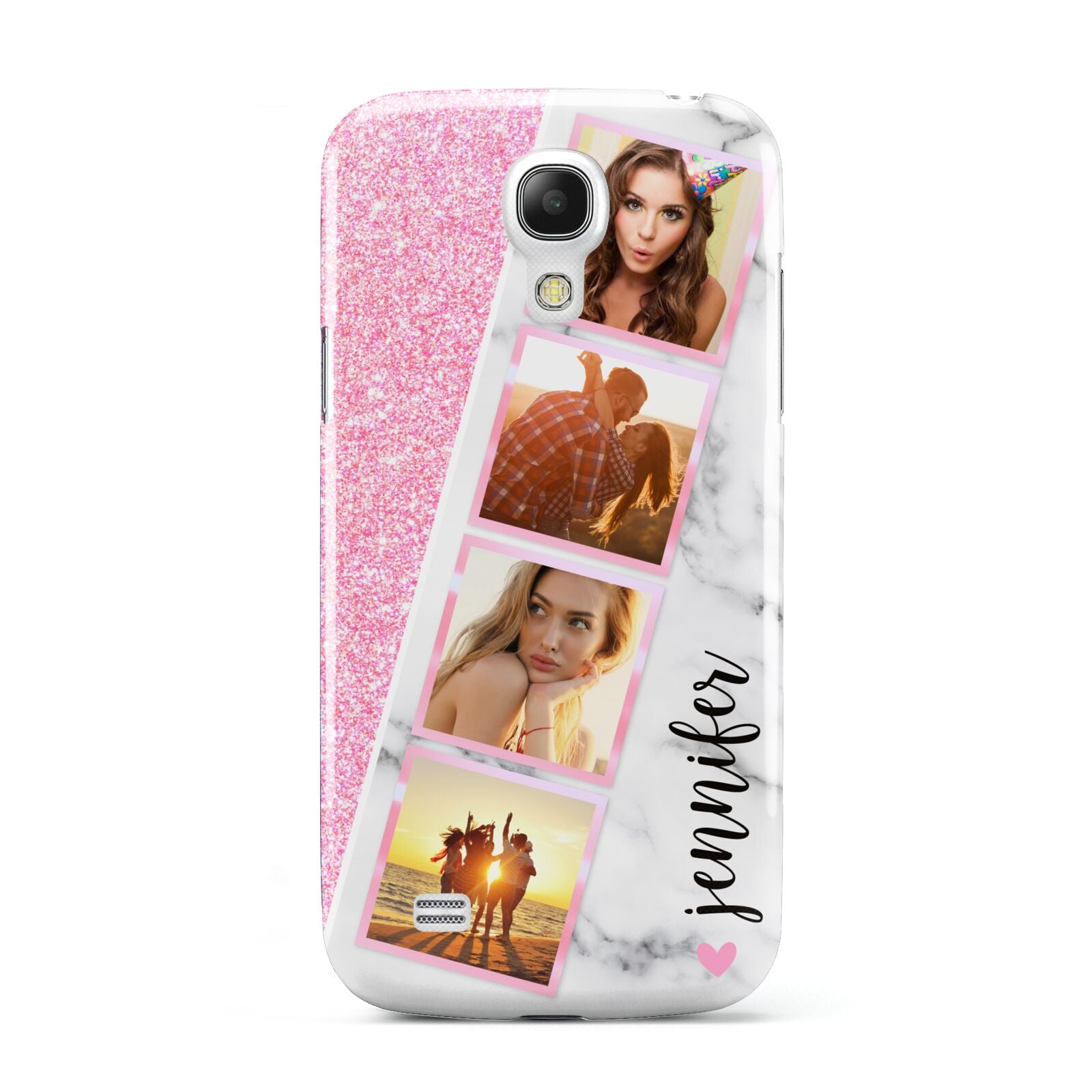 Personalised Pink Marble Photo Strip Samsung Galaxy S4 Mini Case