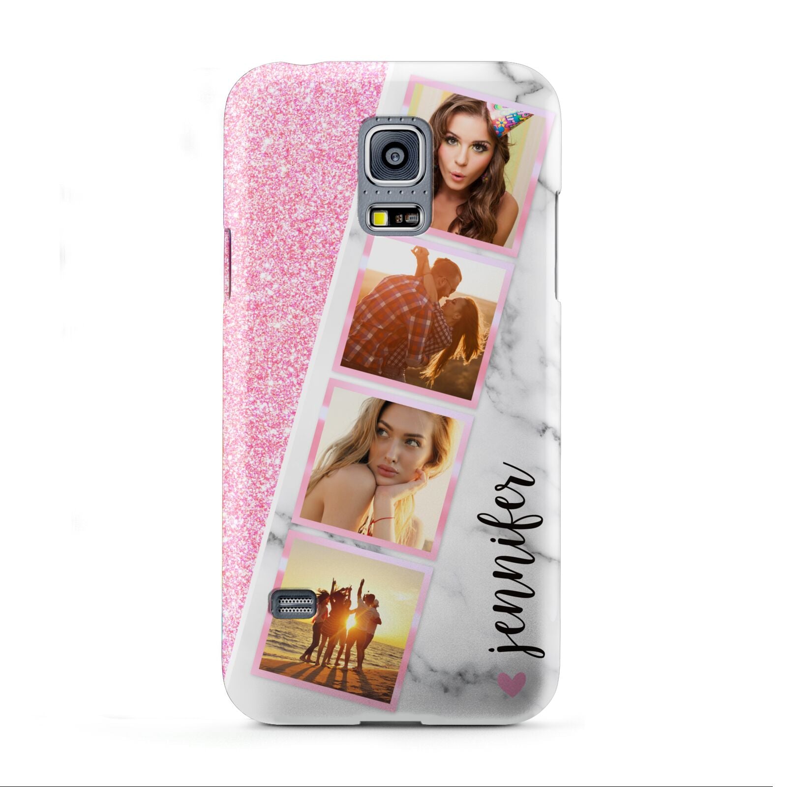 Personalised Pink Marble Photo Strip Samsung Galaxy S5 Mini Case