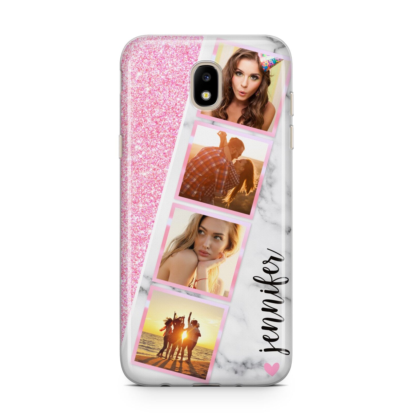 Personalised Pink Marble Photo Strip Samsung J5 2017 Case