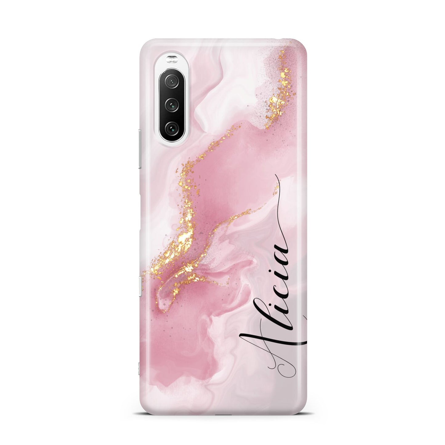 Personalised Pink Marble Sony Xperia 10 III Case
