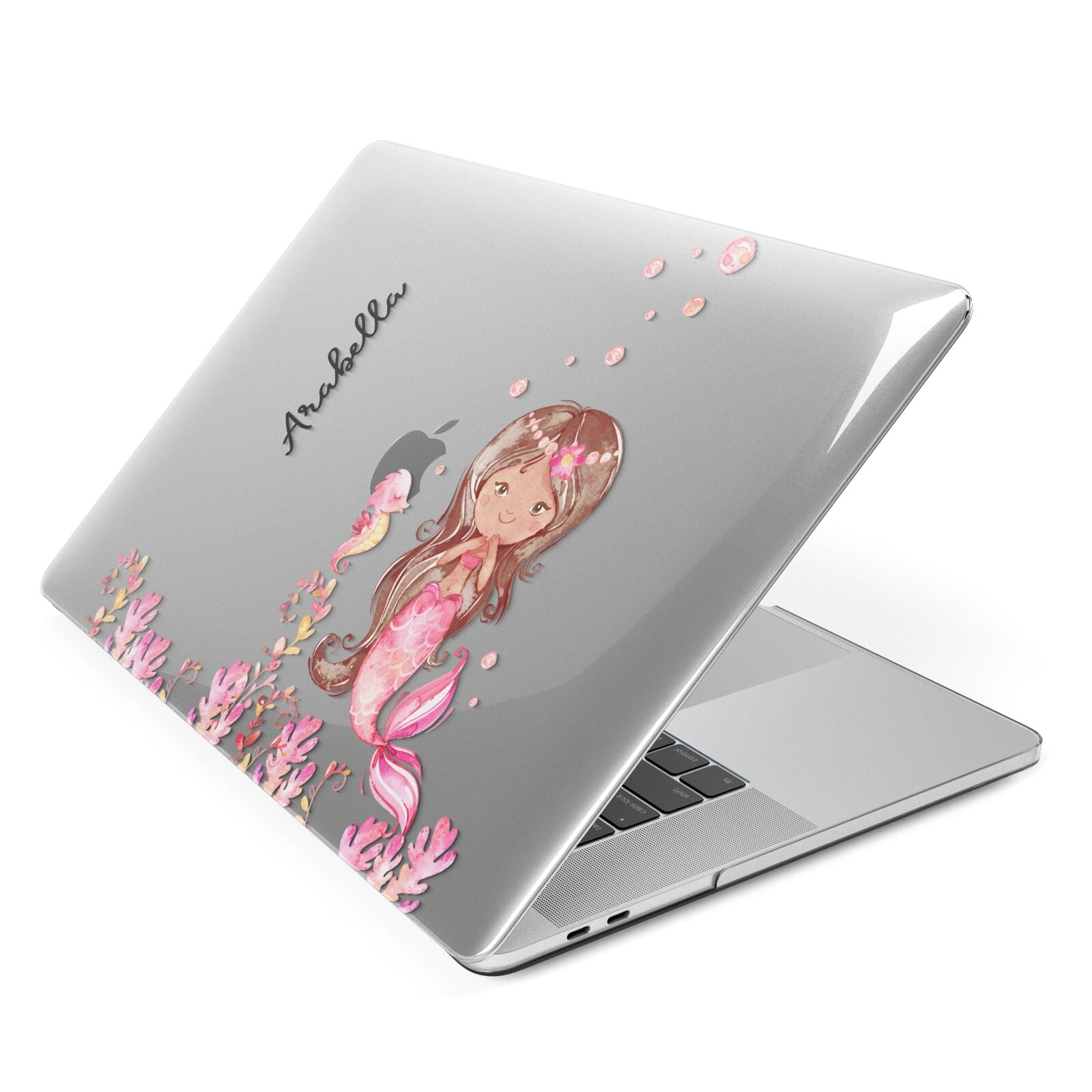 Personalised Pink Mermaid Apple MacBook Case Side View