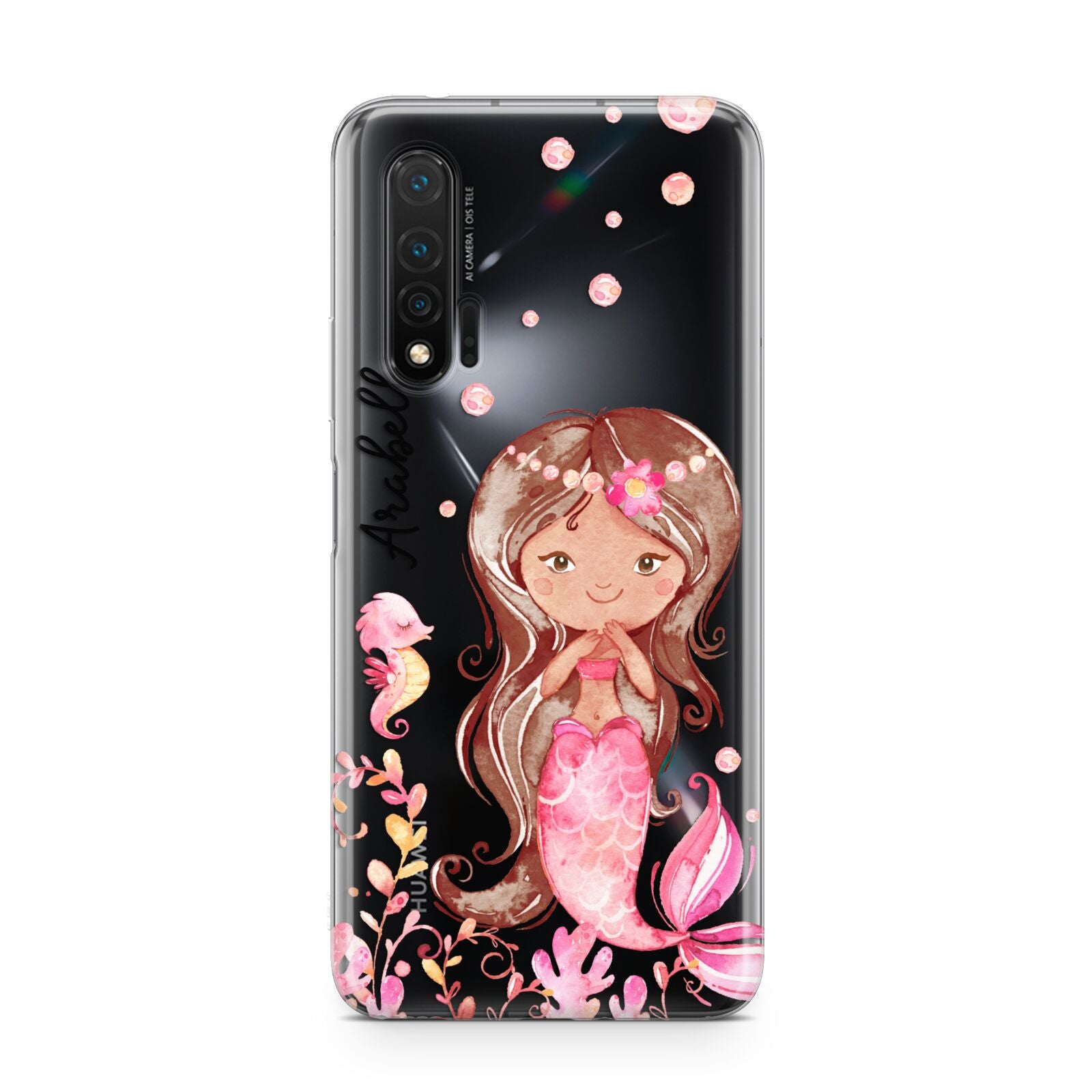 Personalised Pink Mermaid Huawei Nova 6 Phone Case