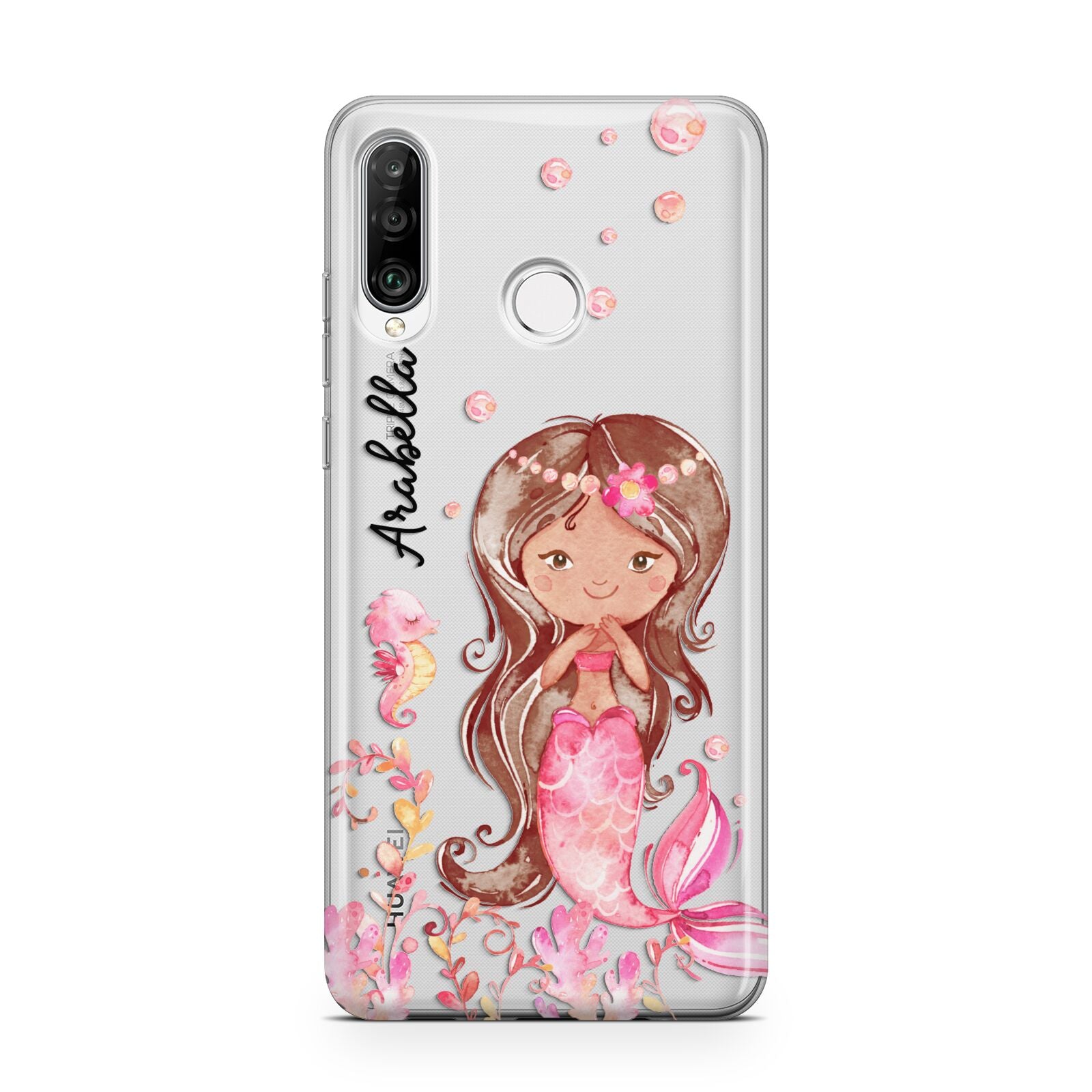 Personalised Pink Mermaid Huawei P30 Lite Phone Case