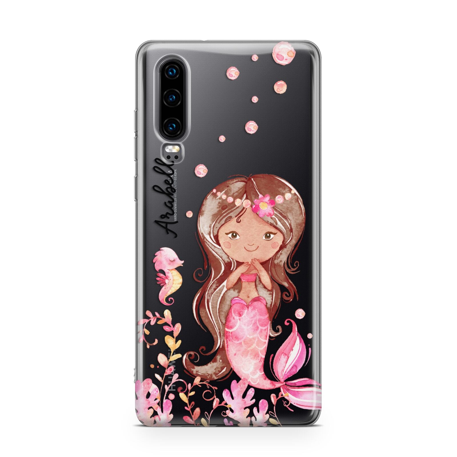 Personalised Pink Mermaid Huawei P30 Phone Case