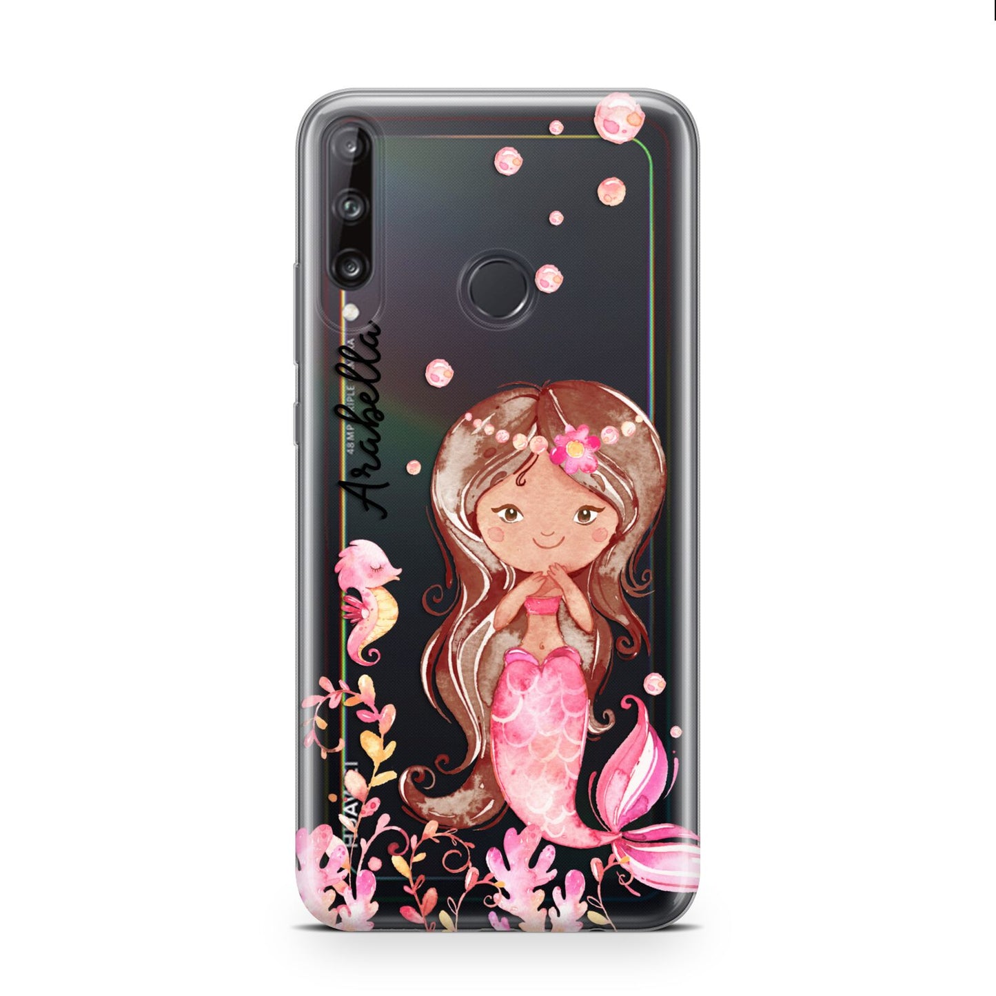 Personalised Pink Mermaid Huawei P40 Lite E Phone Case