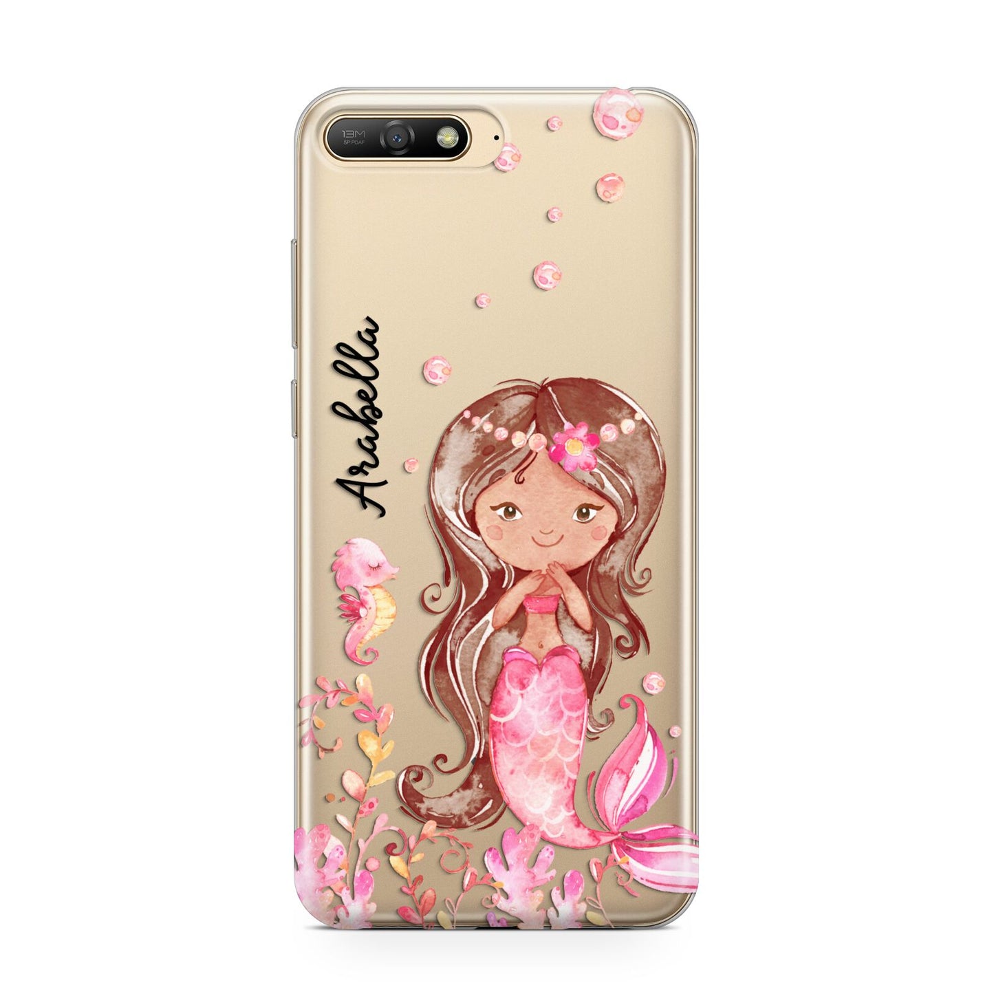 Personalised Pink Mermaid Huawei Y6 2018