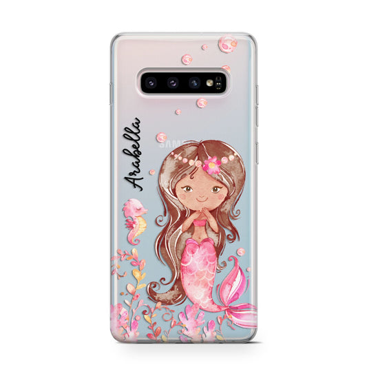 Personalised Pink Mermaid Protective Samsung Galaxy Case