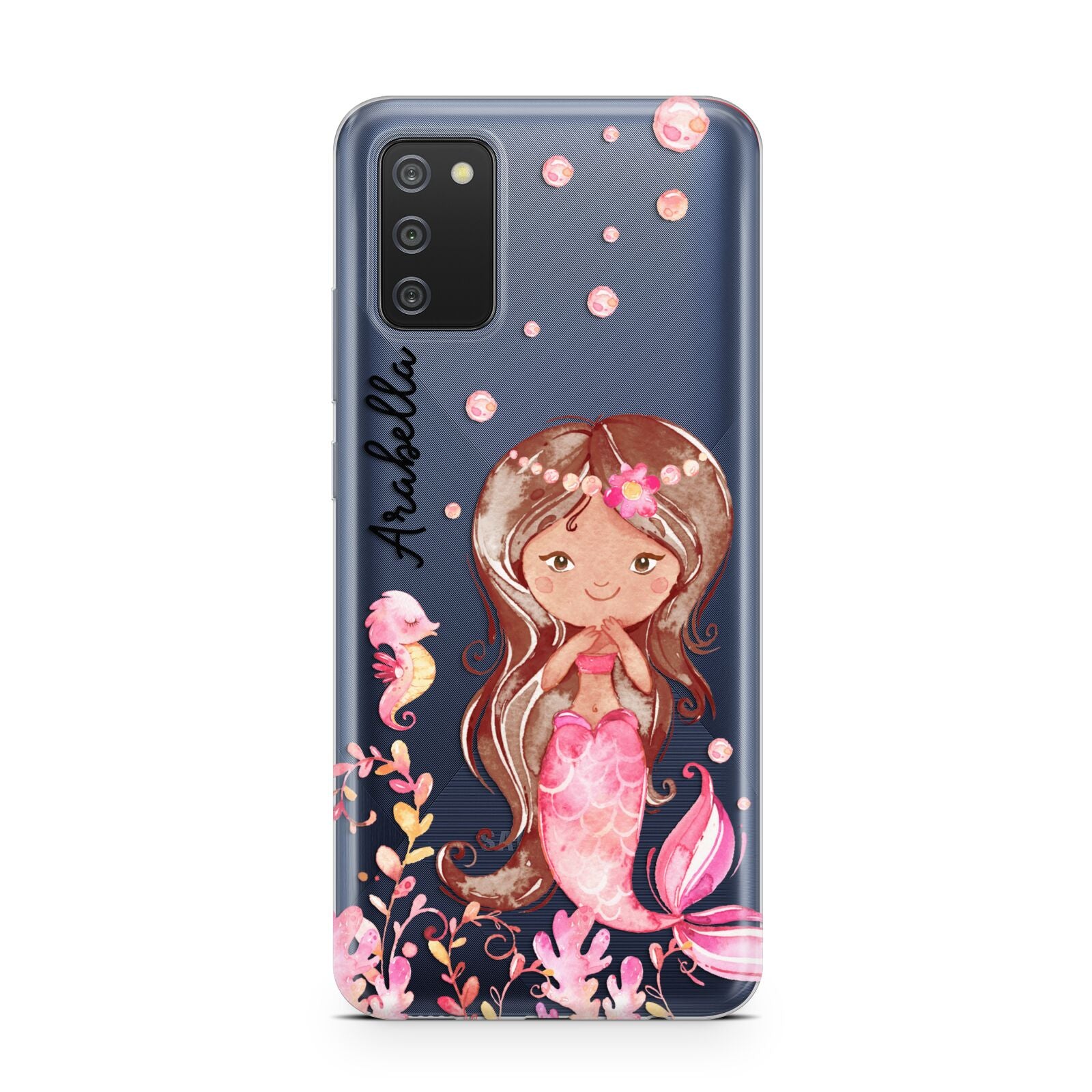 Personalised Pink Mermaid Samsung A02s Case