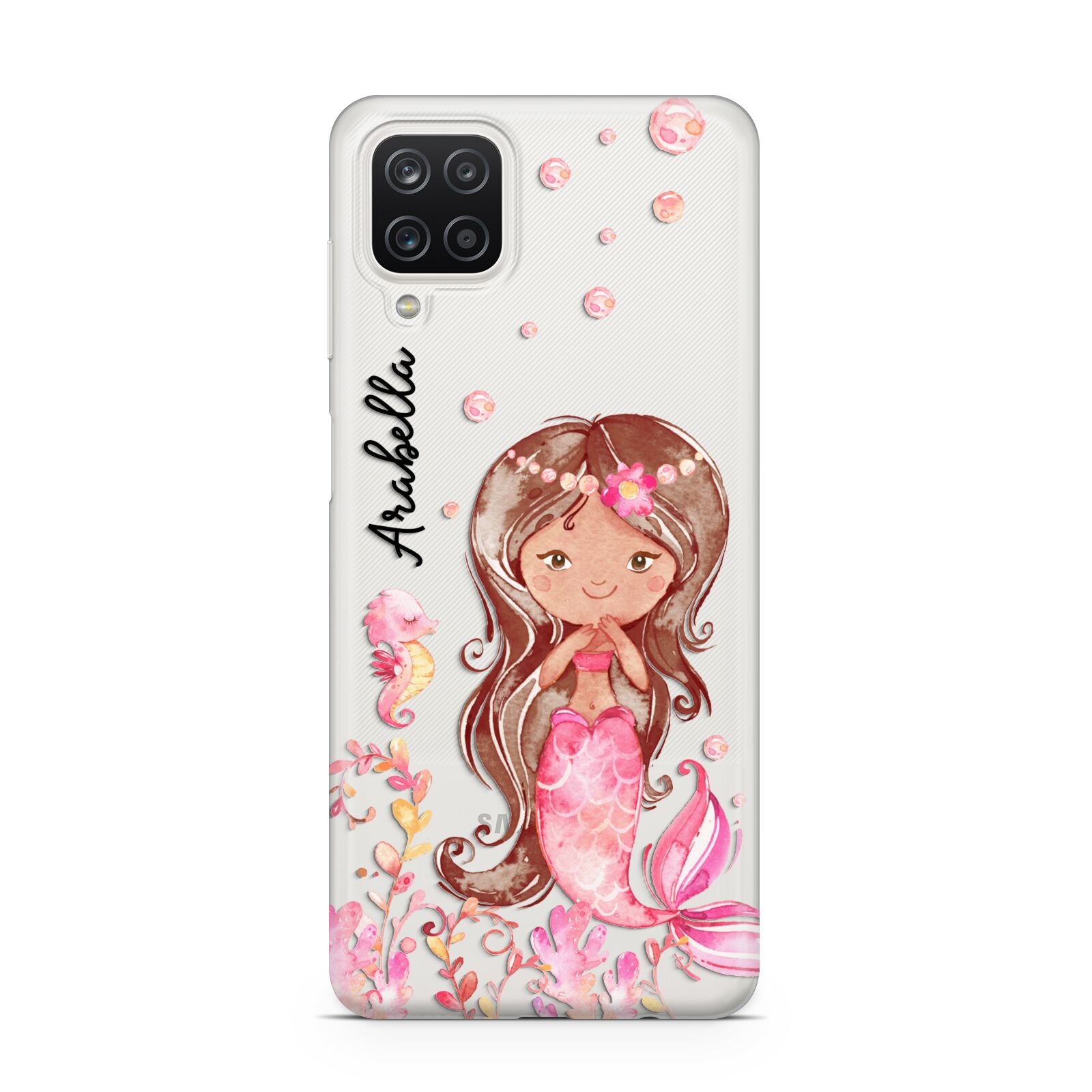 Personalised Pink Mermaid Samsung A12 Case