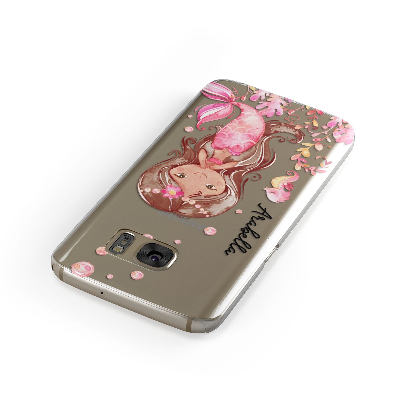 Personalised Pink Mermaid Samsung Galaxy Case Front Close Up