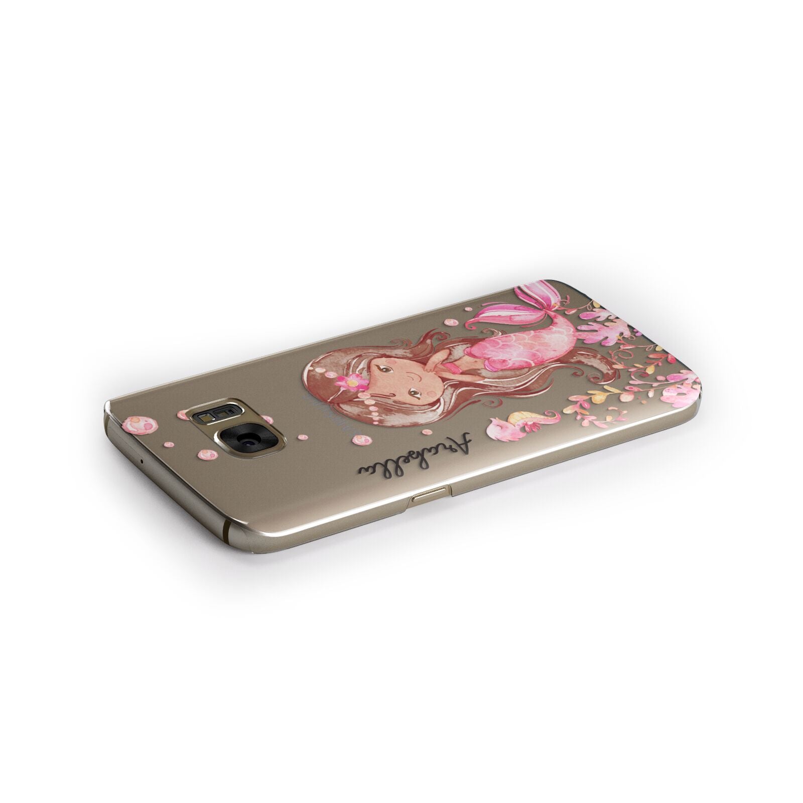 Personalised Pink Mermaid Samsung Galaxy Case Side Close Up