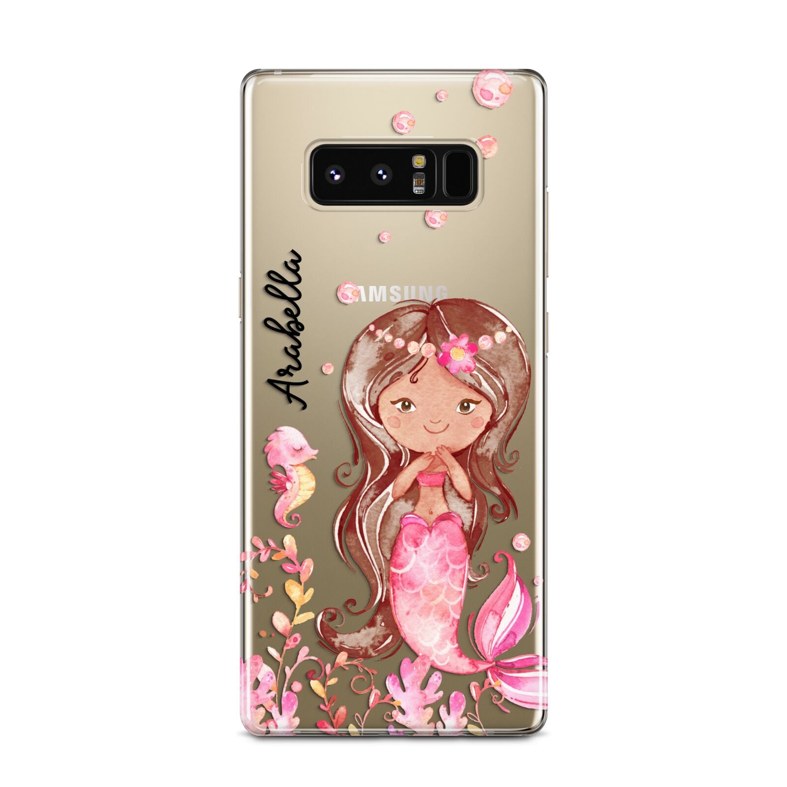 Personalised Pink Mermaid Samsung Galaxy Note 8 Case