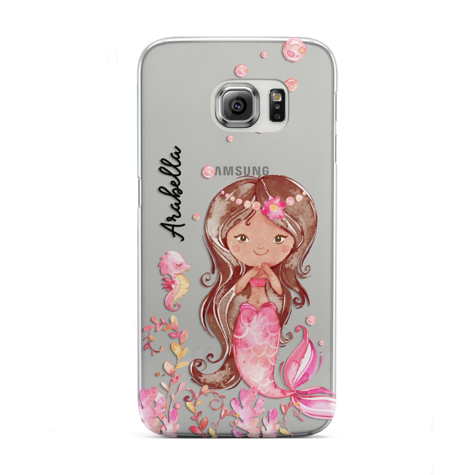 Personalised Pink Mermaid Samsung Galaxy S6 Edge Case