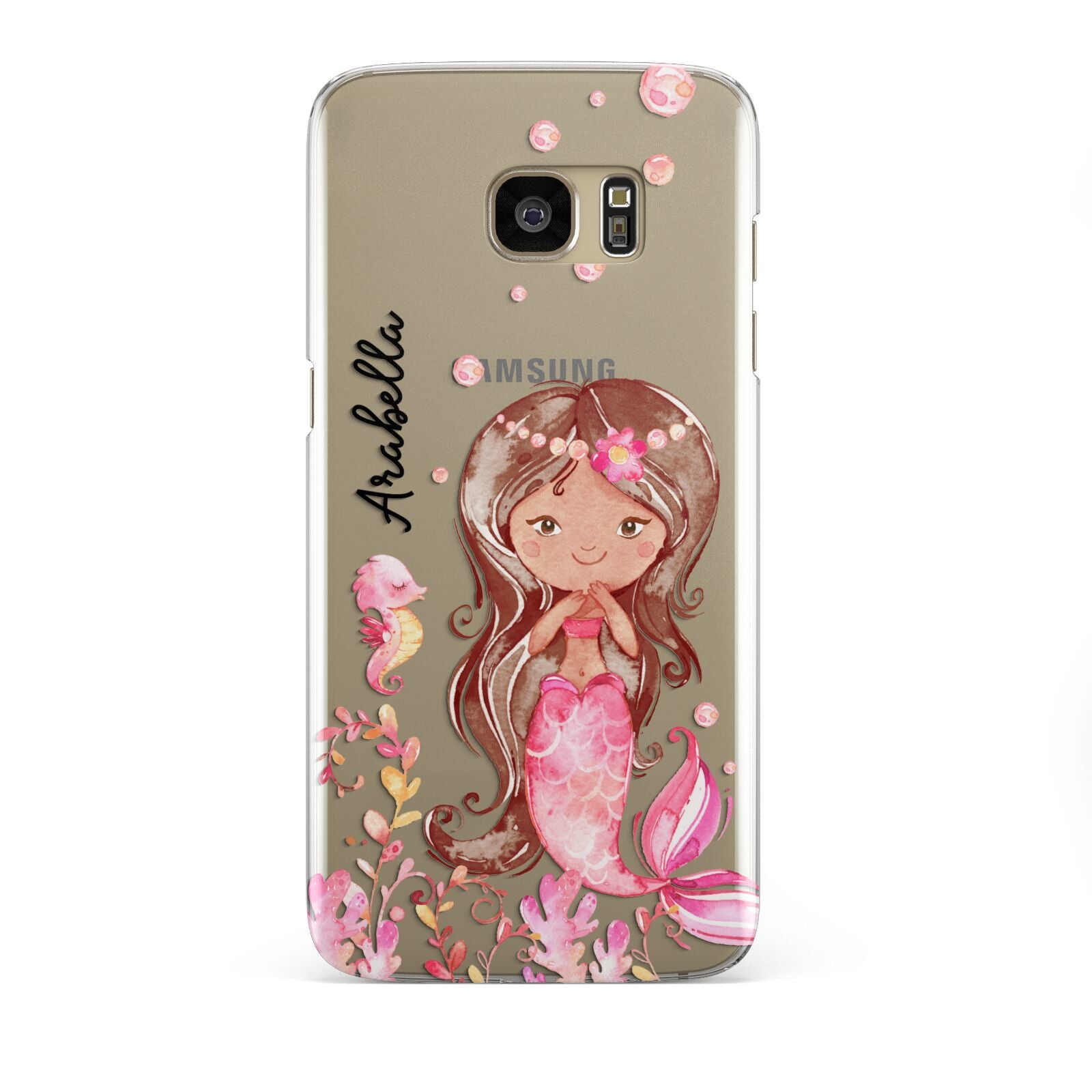 Personalised Pink Mermaid Samsung Galaxy S7 Edge Case