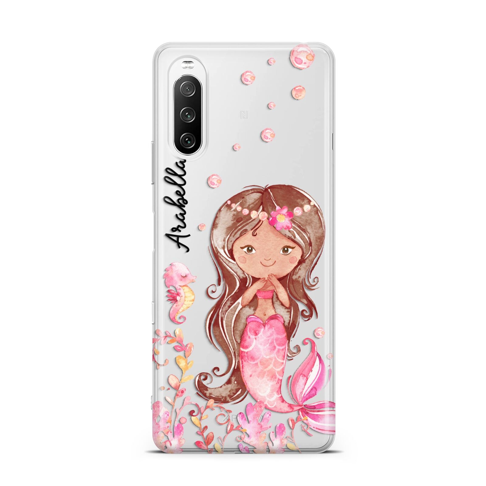 Personalised Pink Mermaid Sony Xperia 10 III Case