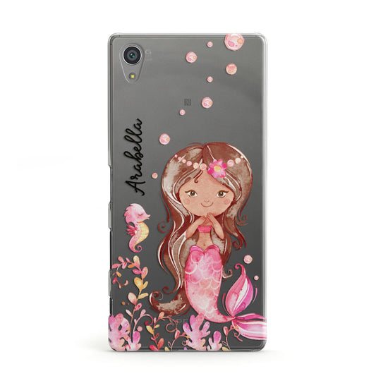 Personalised Pink Mermaid Sony Xperia Case