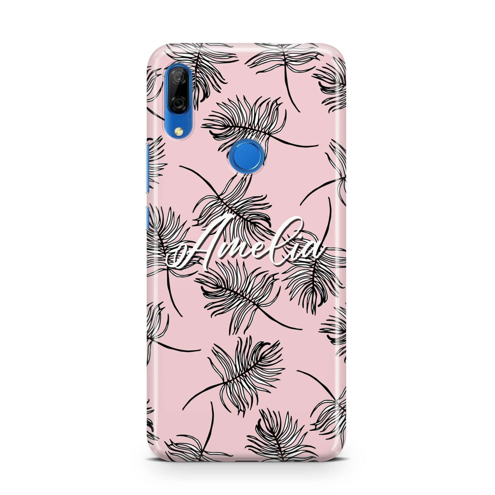 Personalised Pink Monochrome Tropical Leaf Huawei P Smart Z