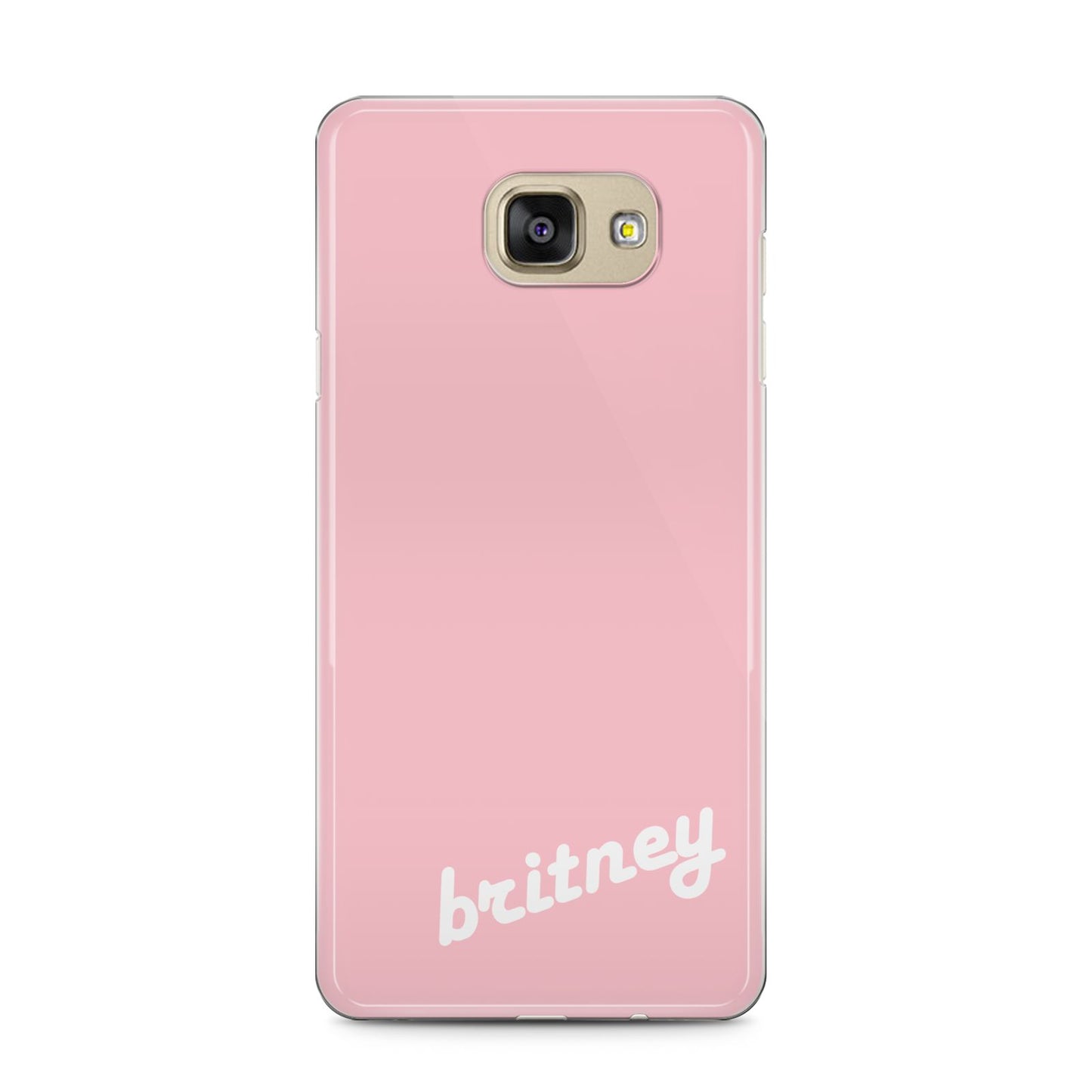 Personalised Pink Name Samsung Galaxy A5 2016 Case on gold phone