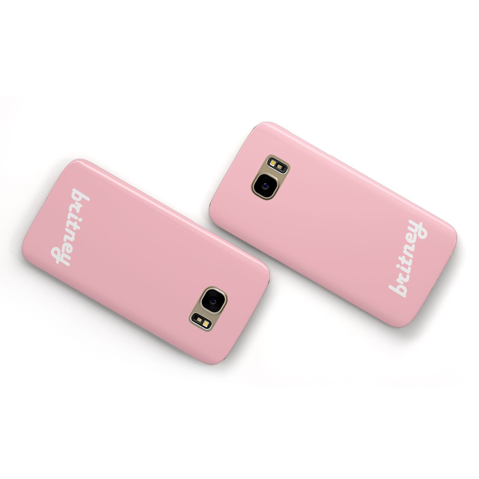 Personalised Pink Name Samsung Galaxy Case Flat Overview