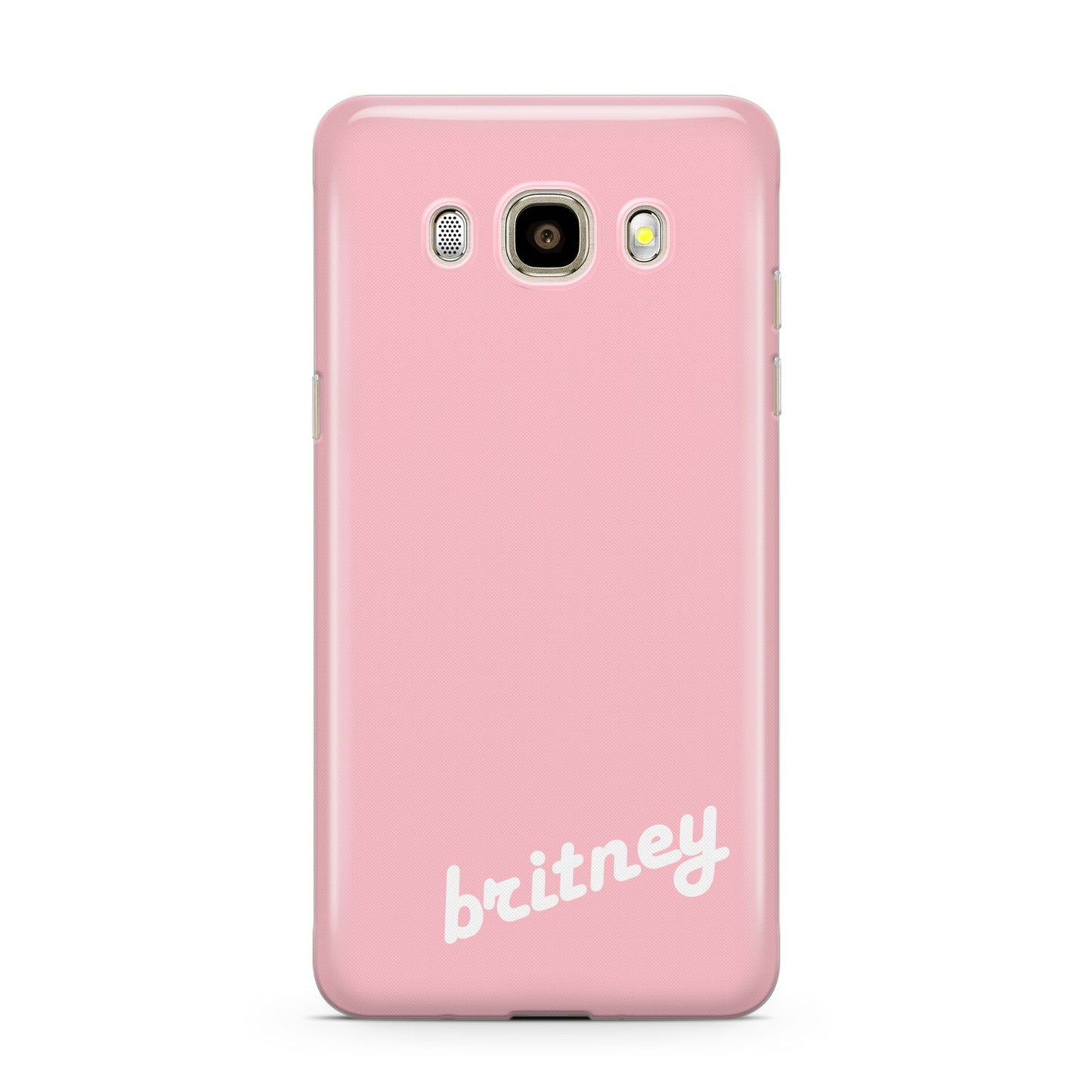 Personalised Pink Name Samsung Galaxy J7 2016 Case on gold phone