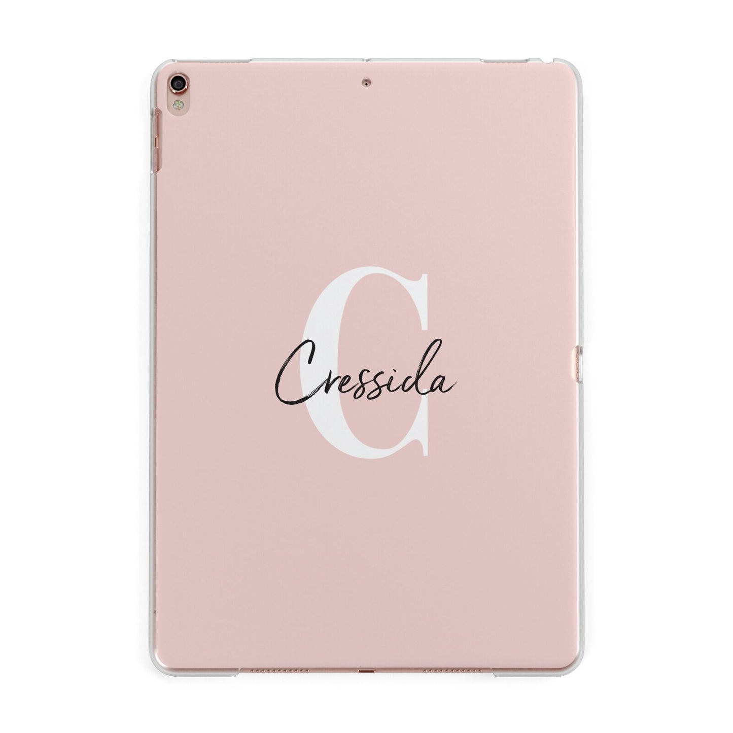 Personalised Pink Name and Initial Apple iPad Rose Gold Case