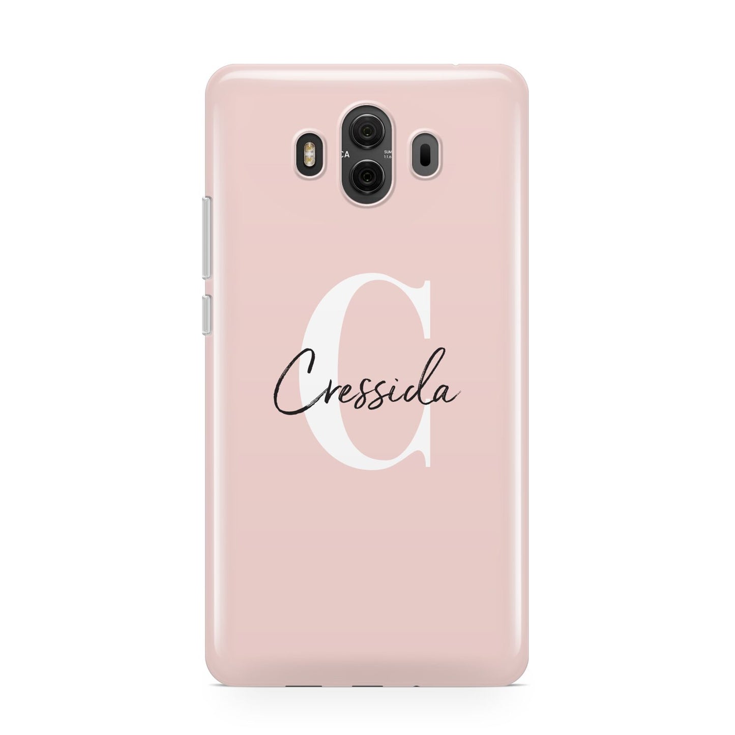 Personalised Pink Name and Initial Huawei Mate 10 Protective Phone Case