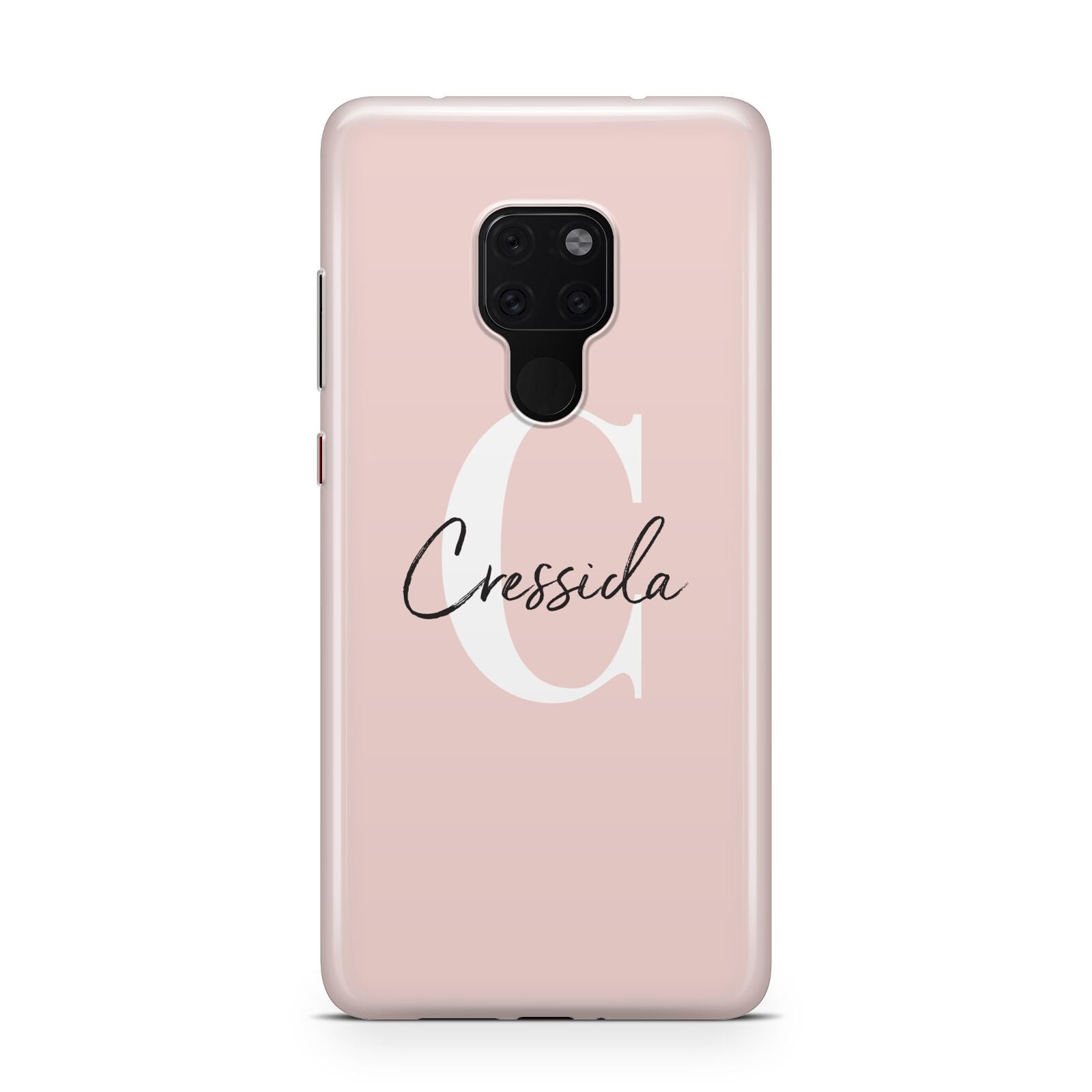 Personalised Pink Name and Initial Huawei Mate 20 Phone Case