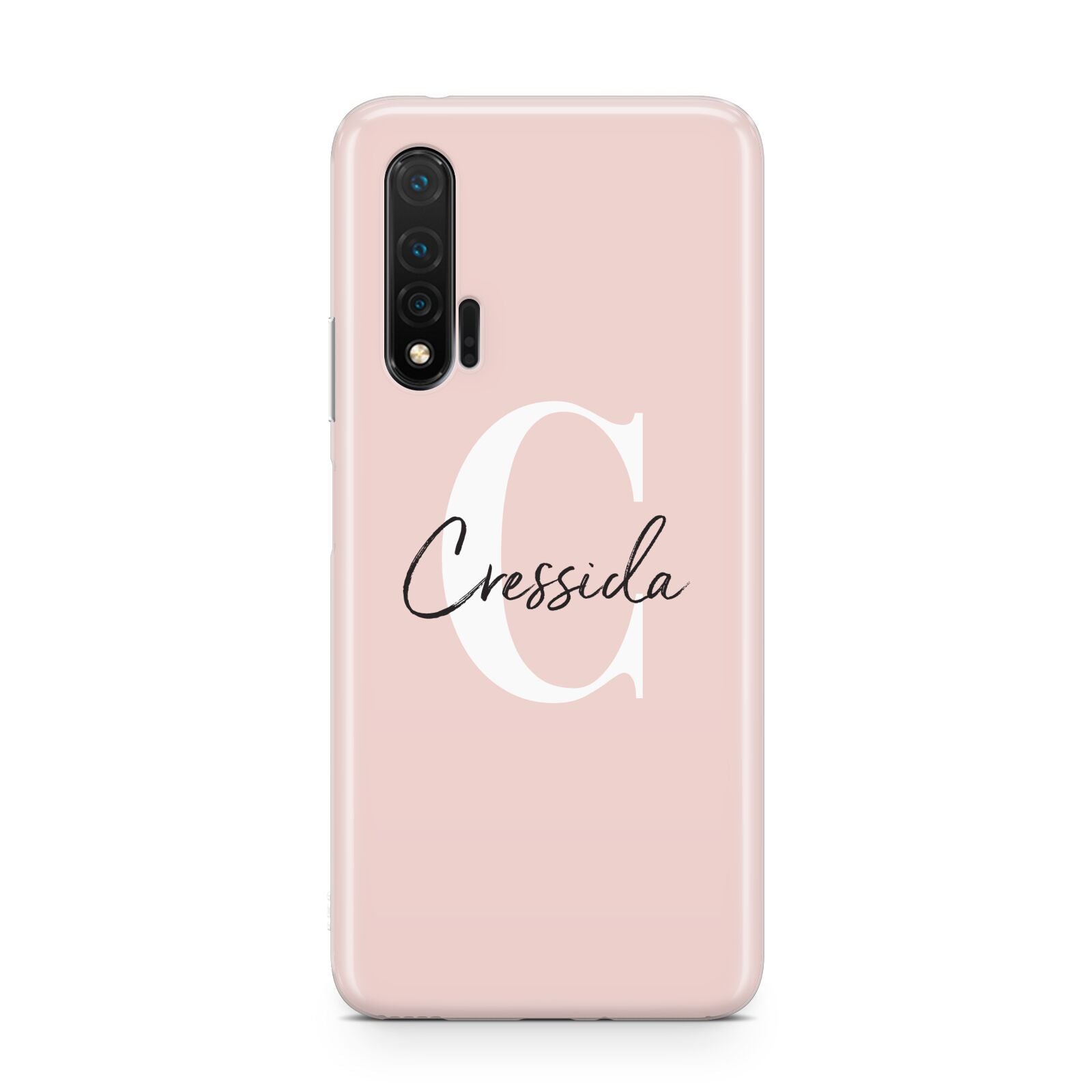 Personalised Pink Name and Initial Huawei Nova 6 Phone Case